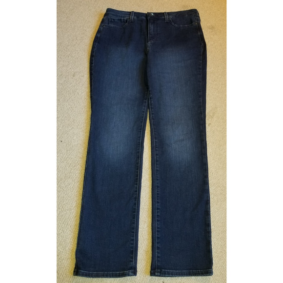 Womens Jeans-NYDJ-NOT YOUR DAUGHTER'S JEANS-blue stretch denim 'Sheri Slim'-10 - Picture 1 of 4